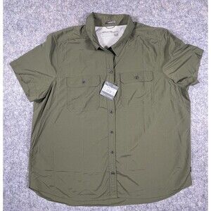 Eddie Bauer Mountain Ripstop Short Sleeve Shirt FreeDry UPF 50 Outdoor Womens XL